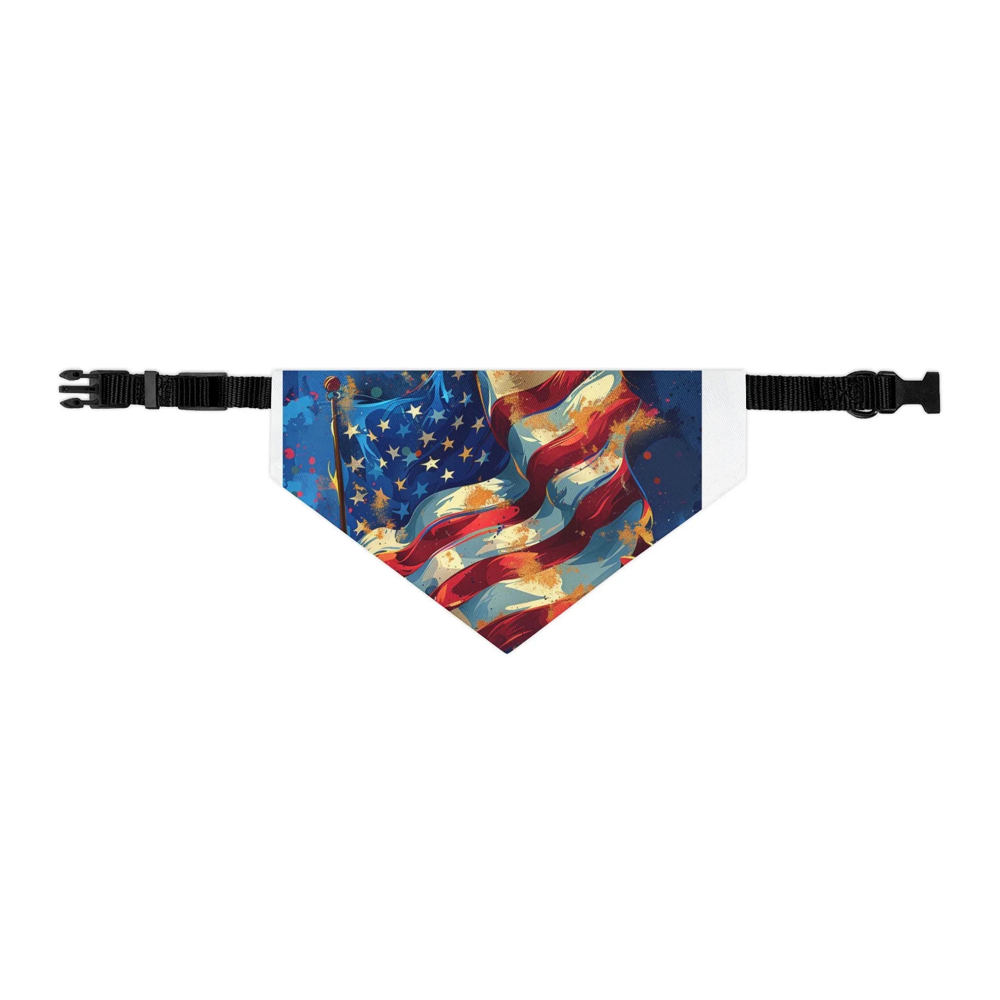 American Flag Watercolor Pet Bandana Collar | Patriotic Dog Bandana - 250 USA Celebration