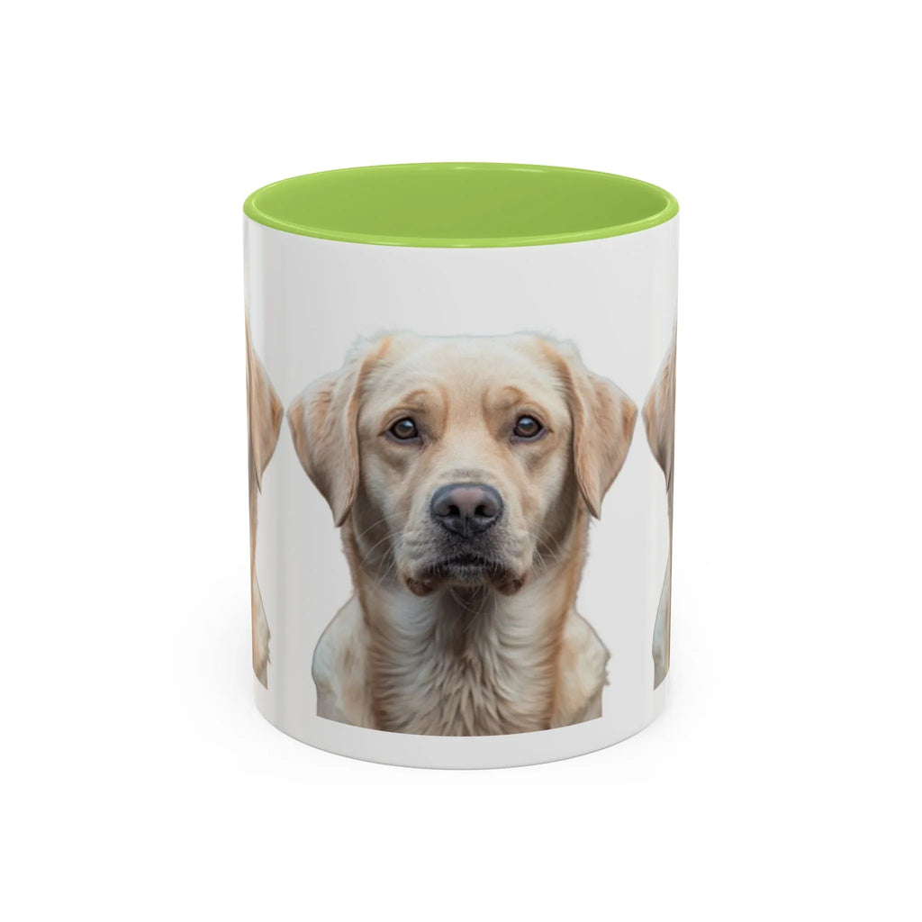 Soulful Labrador Portrait Accent Coffee Mug, Cute Dog Face Ceramic Mug - 250 USA Celebration