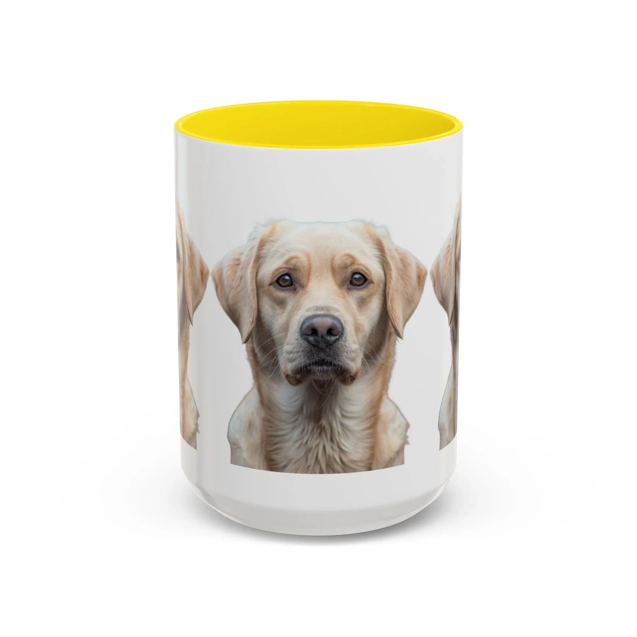 Soulful Labrador Portrait Accent Coffee Mug, Cute Dog Face Ceramic Mug - 250 USA Celebration