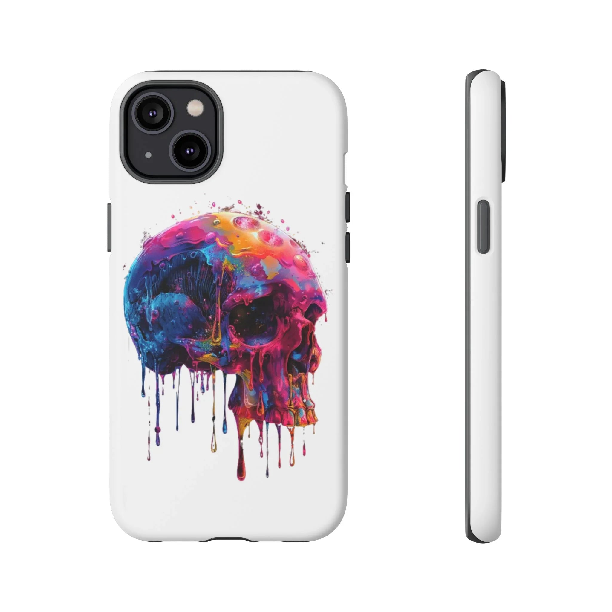Colorful Drip Skull Phone Case | Hard Plastic Protective Case - 250 USA Celebration