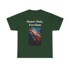 Honor, Duty, Freedom T-Shirt - Patriotic American Flag Galaxy Tee