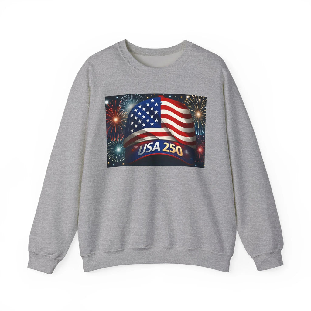 USA 250 American Flag Sweatshirt | 250th United States Celebration - 250 USA Celebration
