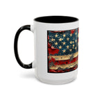 Colorful Mugs (11oz, 15oz), American Flag, Patriotic Flag coffee cup