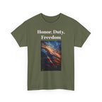 Honor, Duty, Freedom T-Shirt - Patriotic American Flag Galaxy Tee