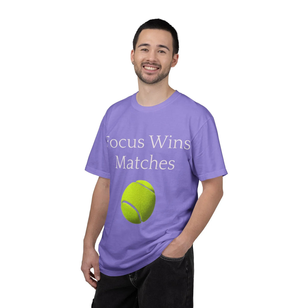 Focus Wins Matches Tennis Ball T-shirt | Tennis Graphic Tee - 250 USA Celebration