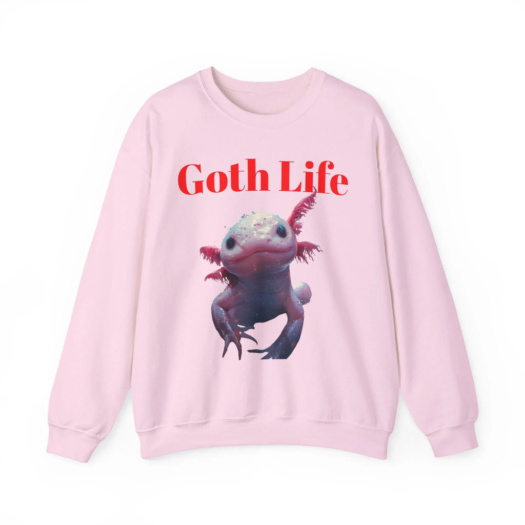 Goth Life Axolotl Sweatshirt | Cute Goth Axolotl Illustration - 250 USA Celebration
