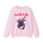 Goth Life Axolotl Sweatshirt | Cute Goth Axolotl Illustration - 250 USA Celebration