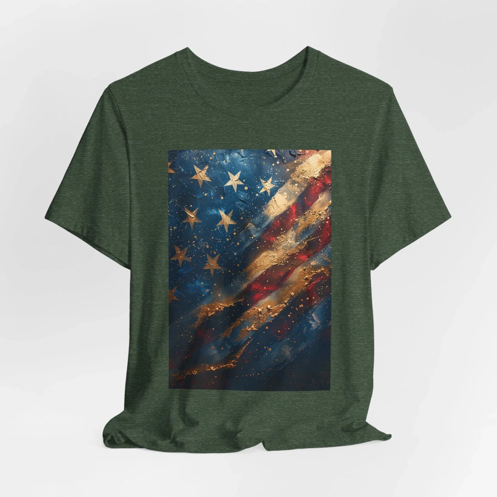 Patriotic Short Sleeve Tee, Unisex Casual Wear, Fourth of July Shirt, Independence Day Gift, Amercan Flag T-Shirt - 250 USA Celebration