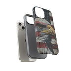 American Flag Bald Eagle phone case | Patriotic iPhone cover, cracked vintage flag design - 250 USA Celebration