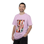 LOVE Floral Block T-Shirt | Tropical Flowers Typography - 250 USA Celebration
