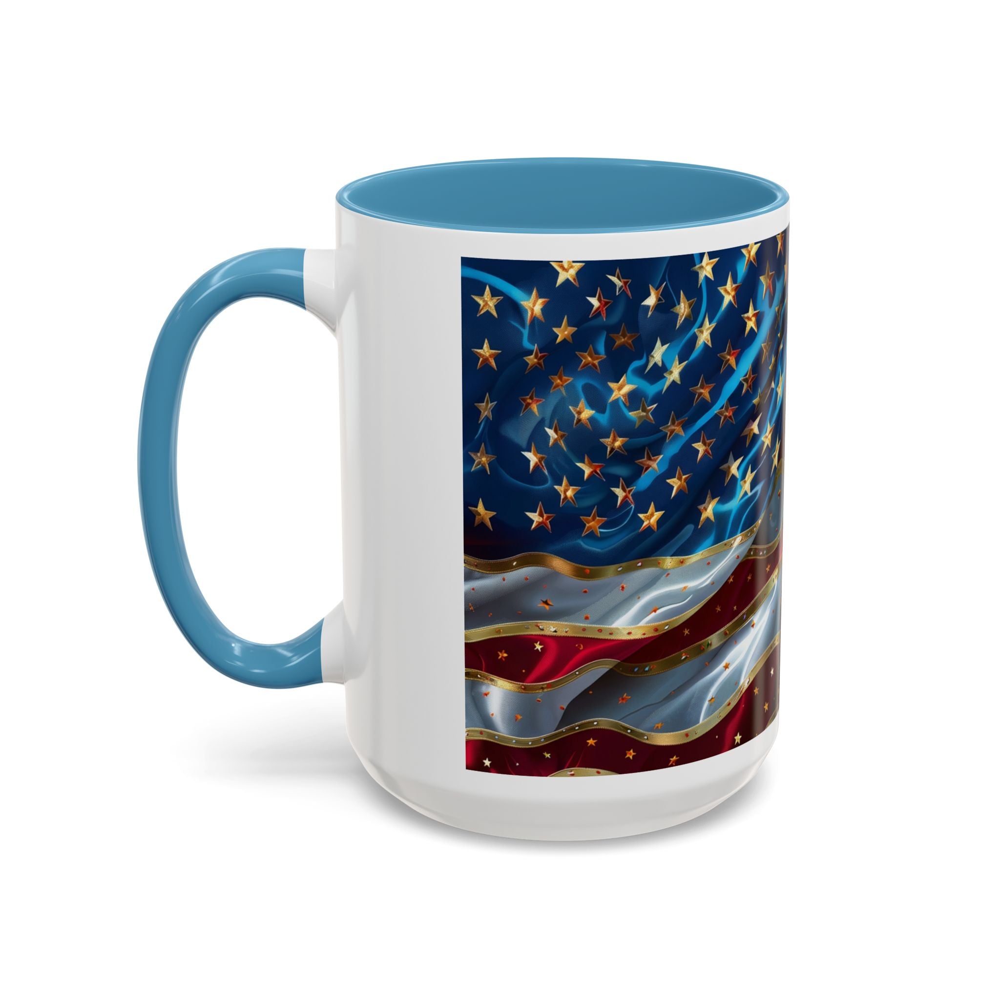 Patriotic American Flag Accent Coffee Mug (11/15oz)