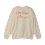 God Bless America Eagle Artwork crewneck sweatshirt | Patriotic eagle collage - 250 USA Celebration
