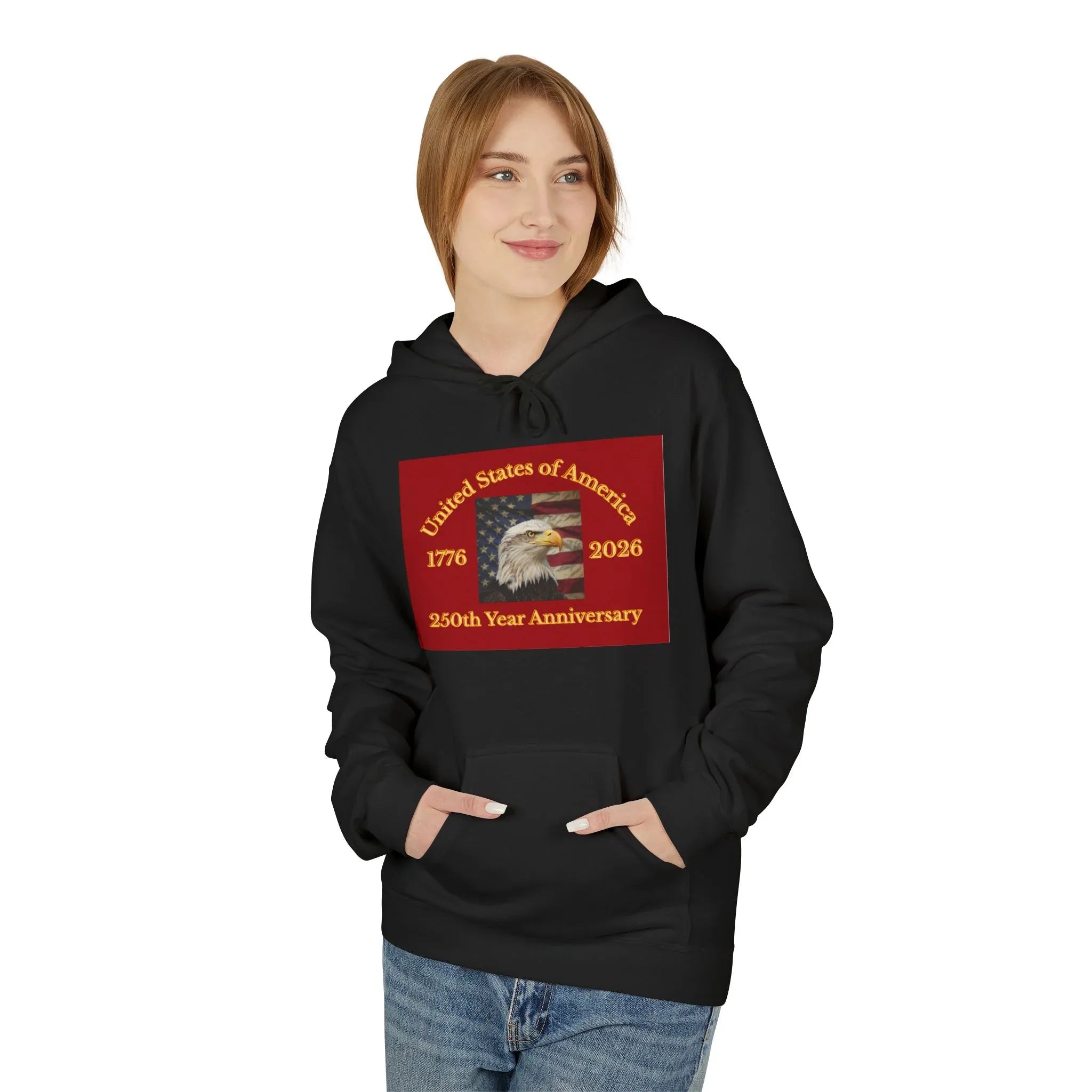 Bald Eagle Patriotic 250th Anniversary Hoodie 1776 2026 United States 250th Anniversary USA Patriotic Freedom Shirt Responsibly Made America - 250 USA Celebration