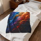 Galaxy Swirl Velveteen Plush Blanket — Colorful Cosmic Throw for Cozy Home & Gifts