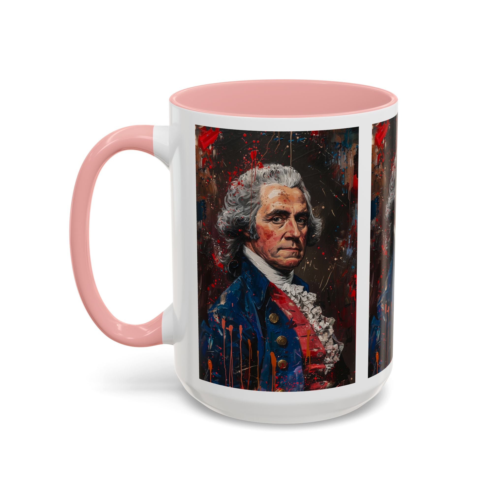 Historical Portrait Accent Mug — Patriotic Vintage-Style Coffee Cup