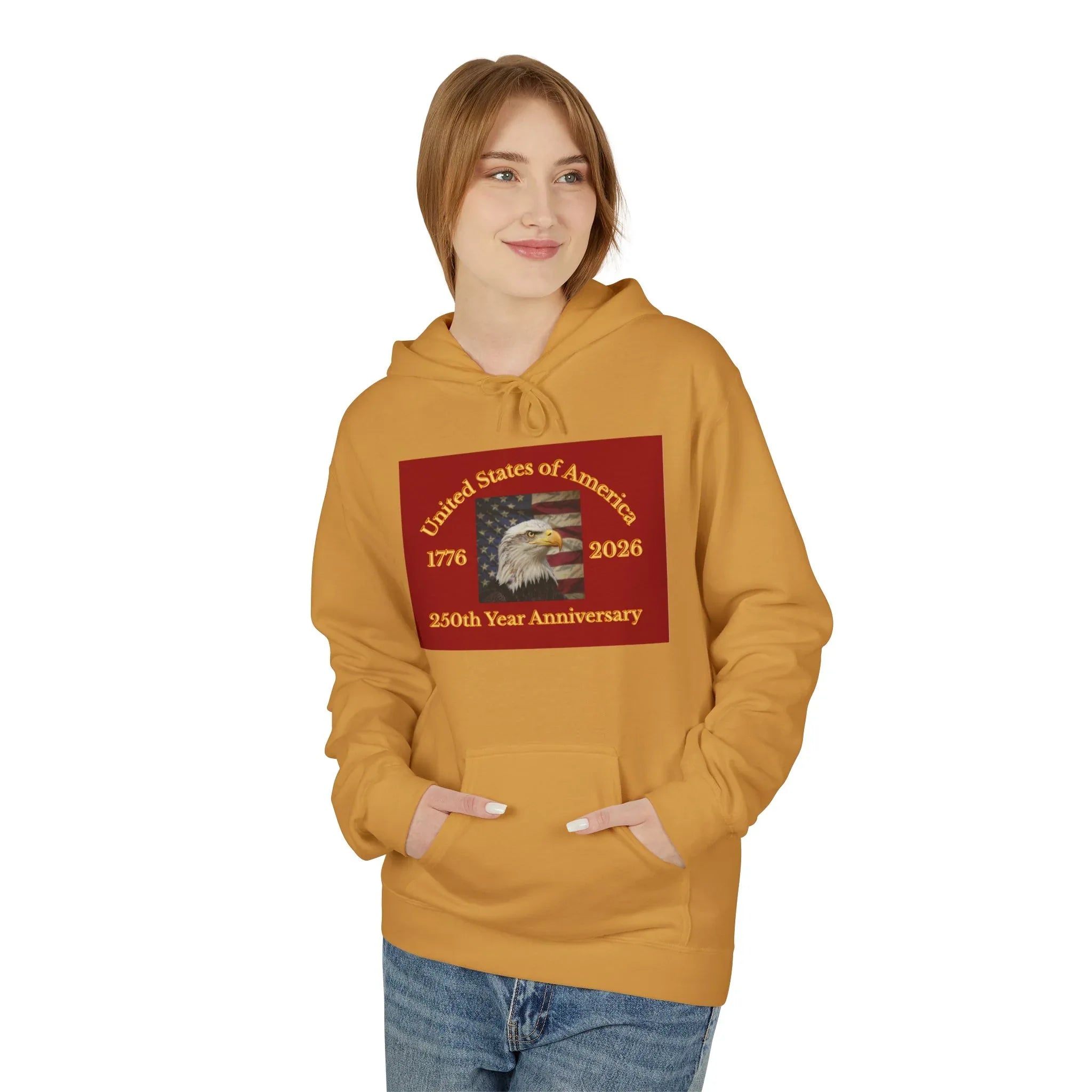 Bald Eagle Patriotic 250th Anniversary Hoodie 1776 2026 United States 250th Anniversary USA Patriotic Freedom Shirt Responsibly Made America - 250 USA Celebration