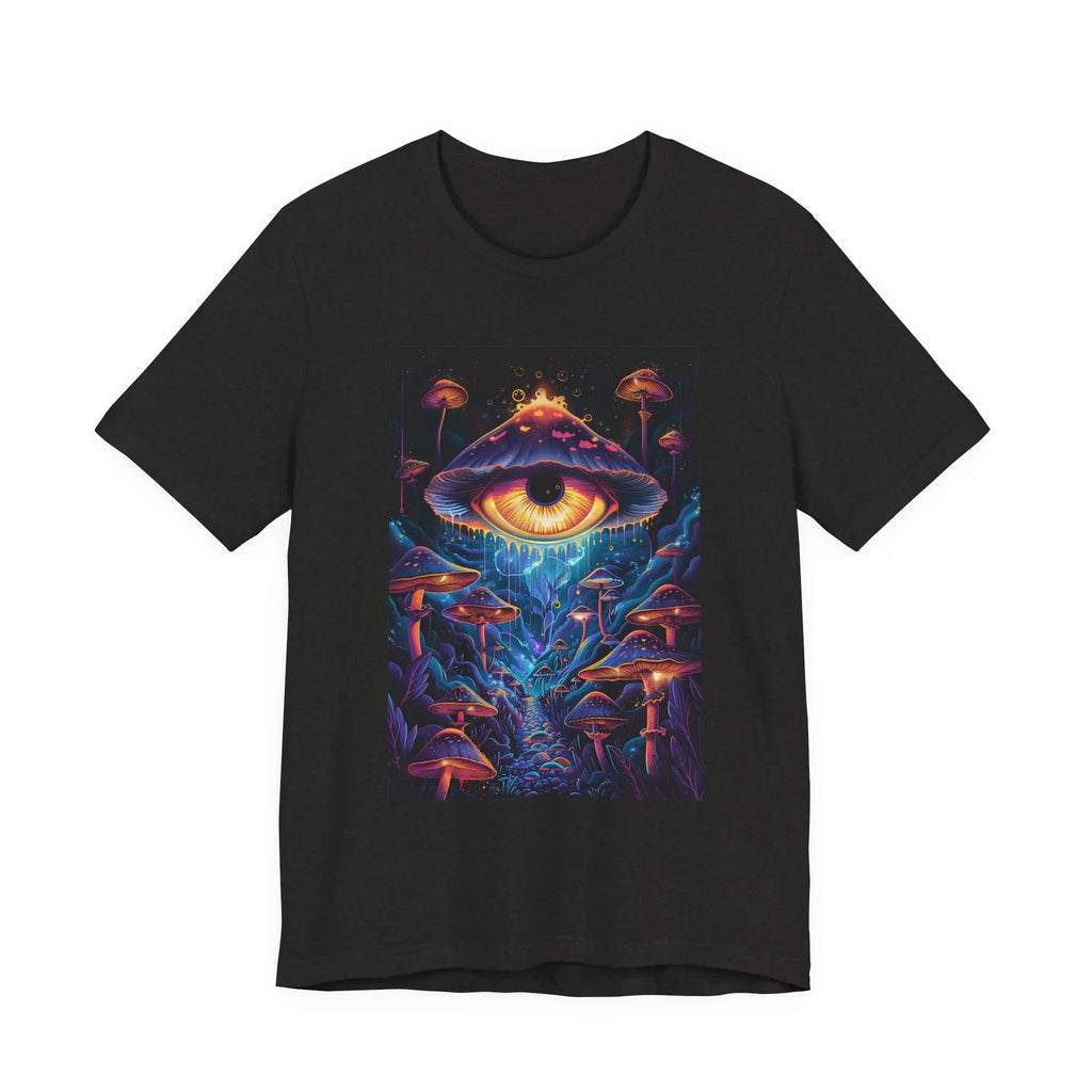 Glowing Third Eye Psychedelic Mushrooms T-Shirt | Neon Lava Lamp Blacklight - 250 USA Celebration
