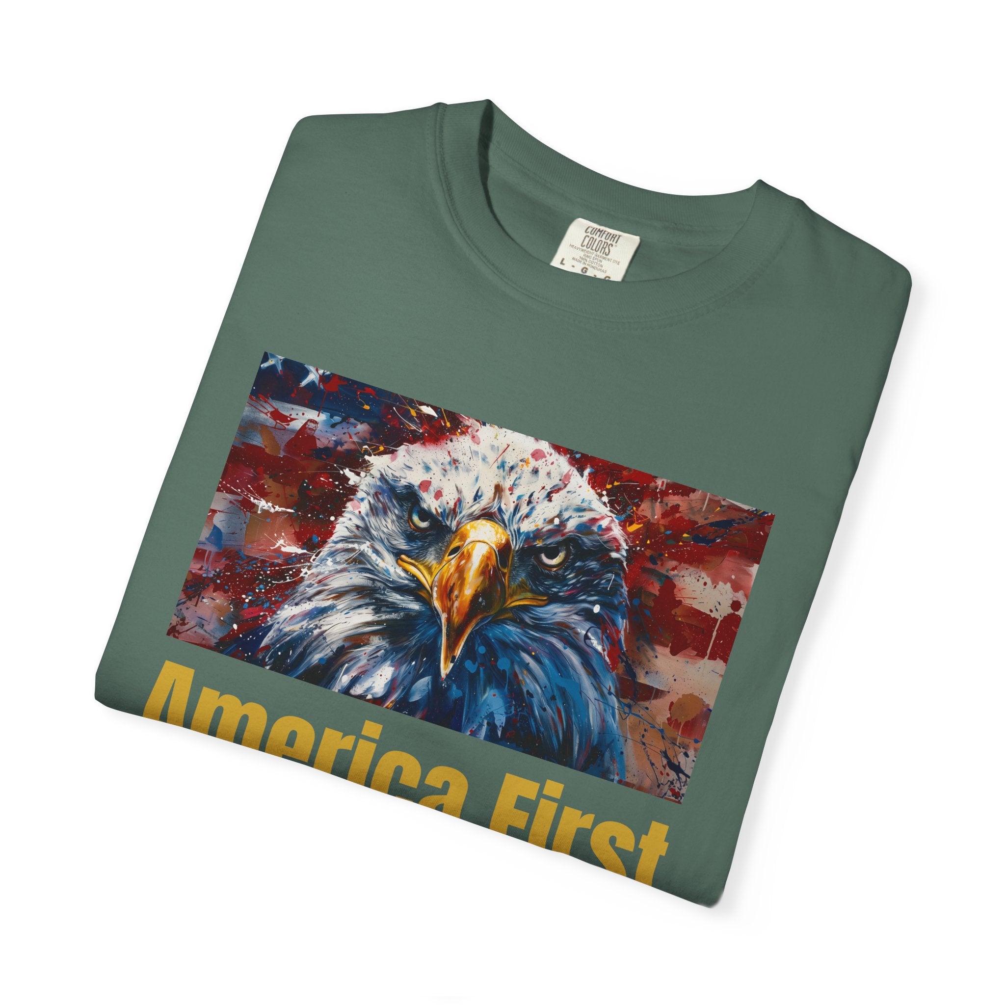 T-Shirt — 'America First' Bald Eagle Patriotic Tee