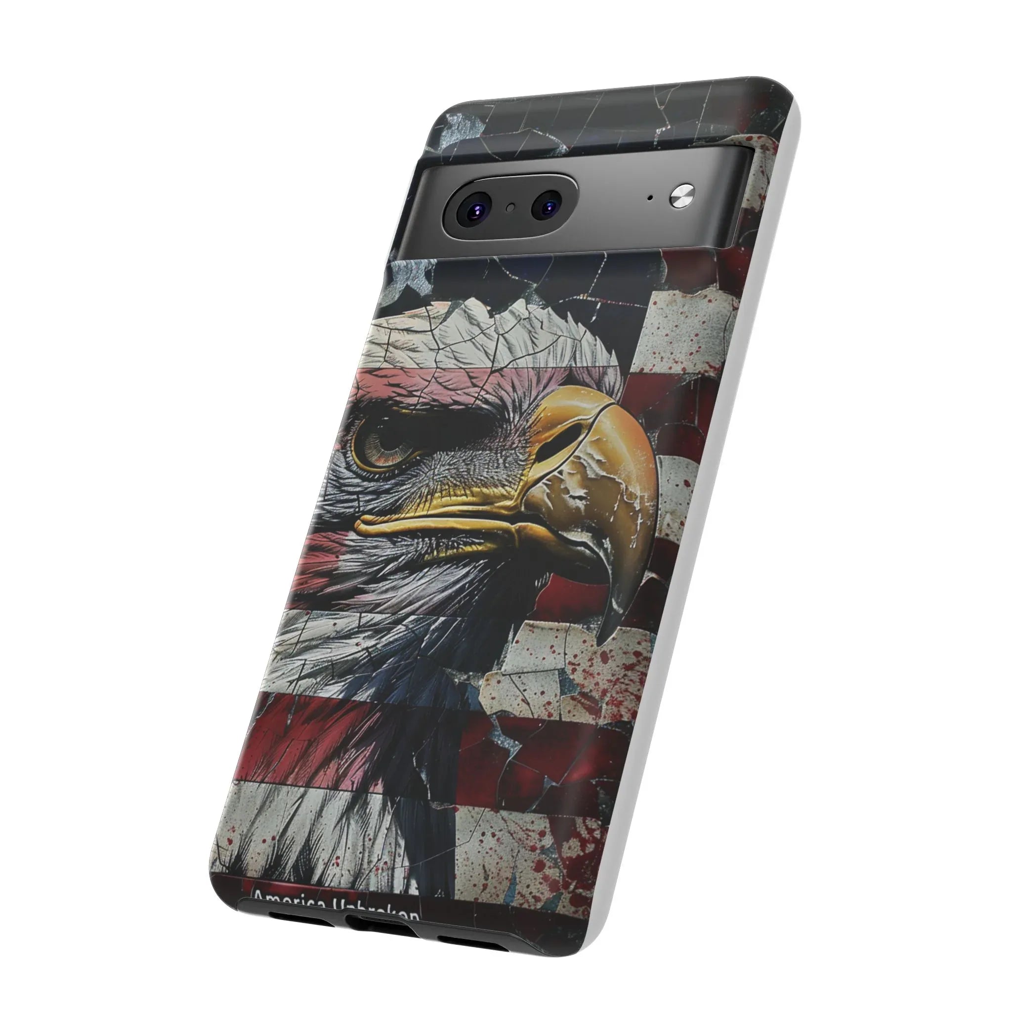 American Flag Bald Eagle phone case | Patriotic iPhone cover, cracked vintage flag design - 250 USA Celebration