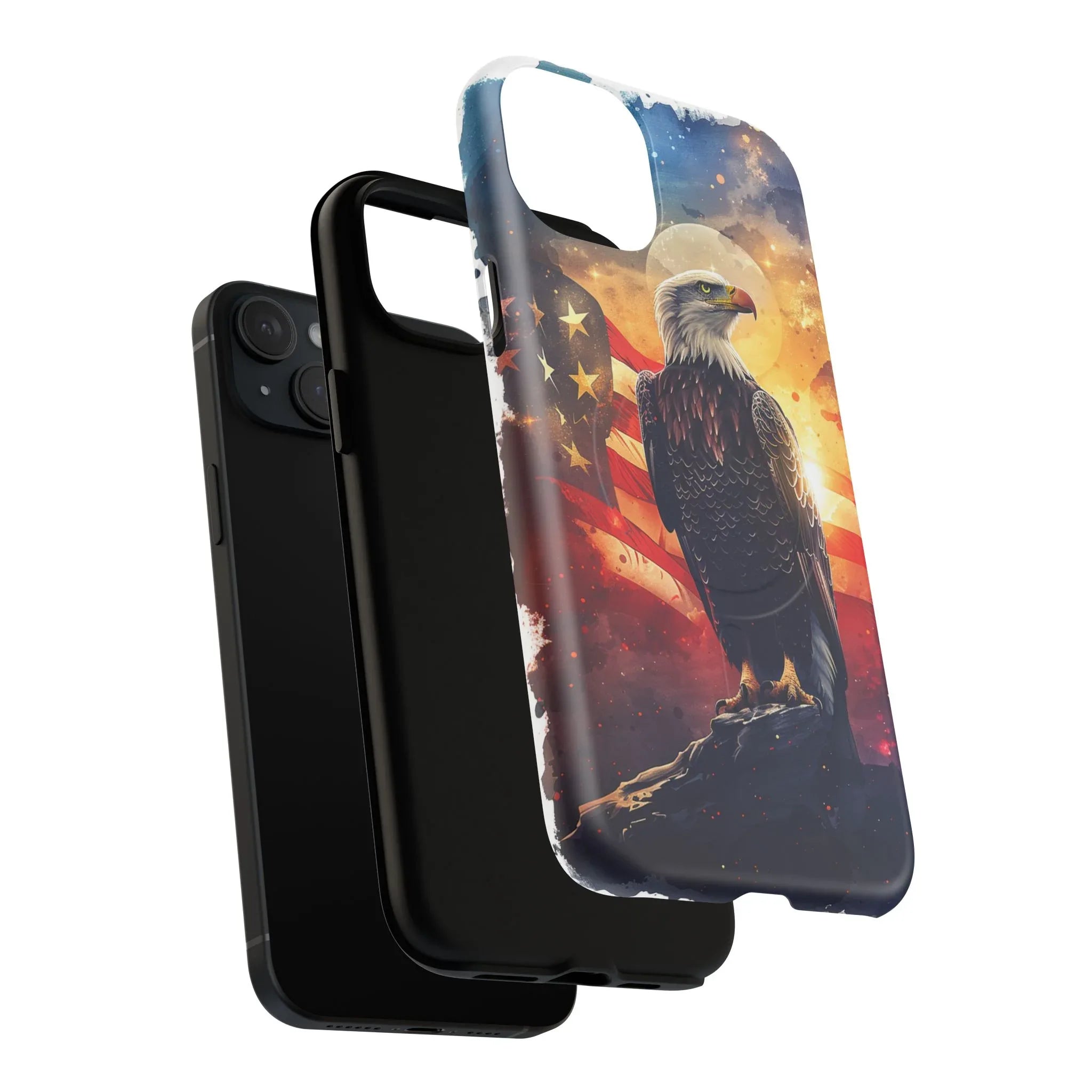 Patriotic Eagle Magnetic Phone Case, Tough Phone Covers, Americana Gifts, Unique Cell Phone Case, Fourth of July, Veterans Day - 250 USA Celebration