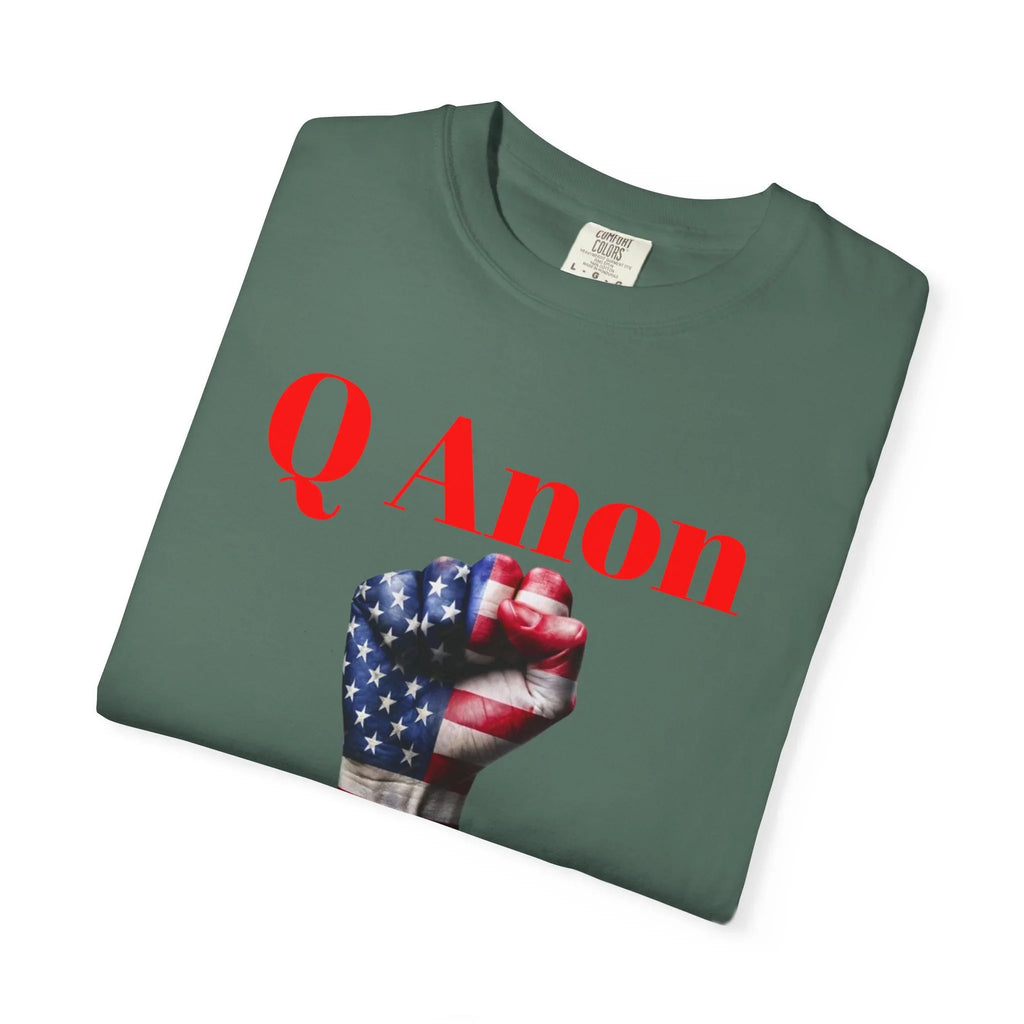 Q Anon Fist T-shirt | WWG1WGA Print - 250 USA Celebration