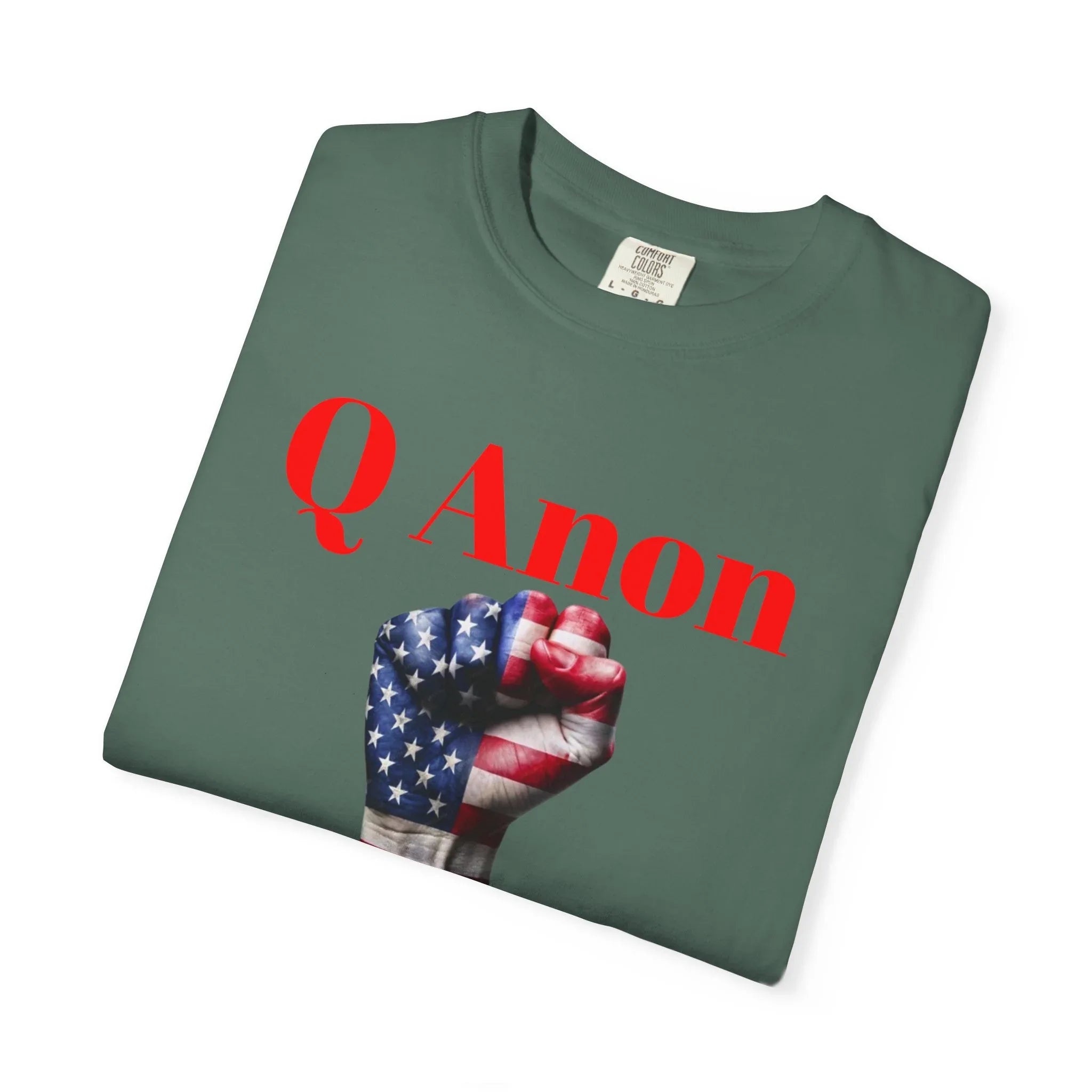 Q Anon Fist T-shirt | WWG1WGA Print - 250 USA Celebration