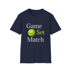 Game Set Match T-Shirt | Tennis Ball Graphic Tee - 250 USA Celebration