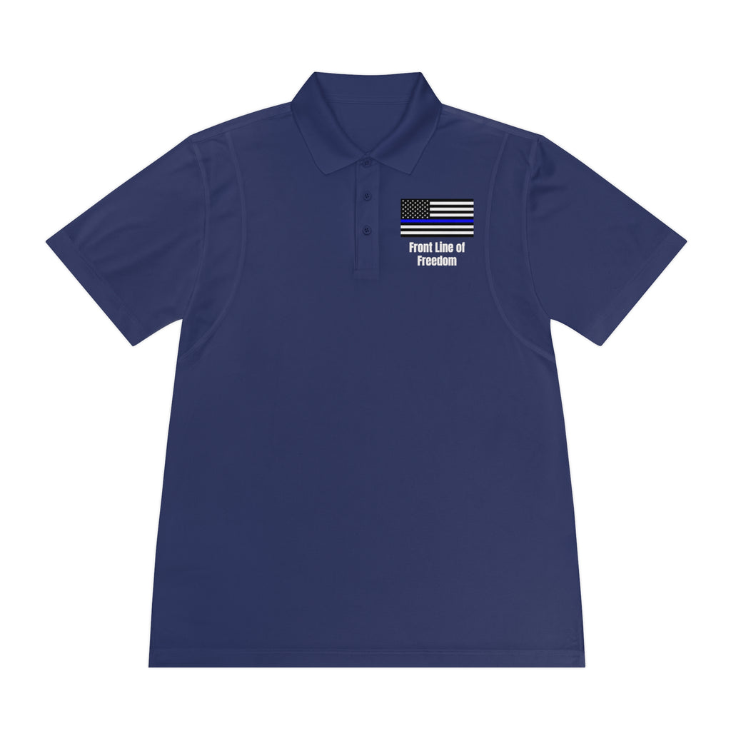 Front Line of Freedom Thin Blue Line Polo — Men's Support Police Shirt