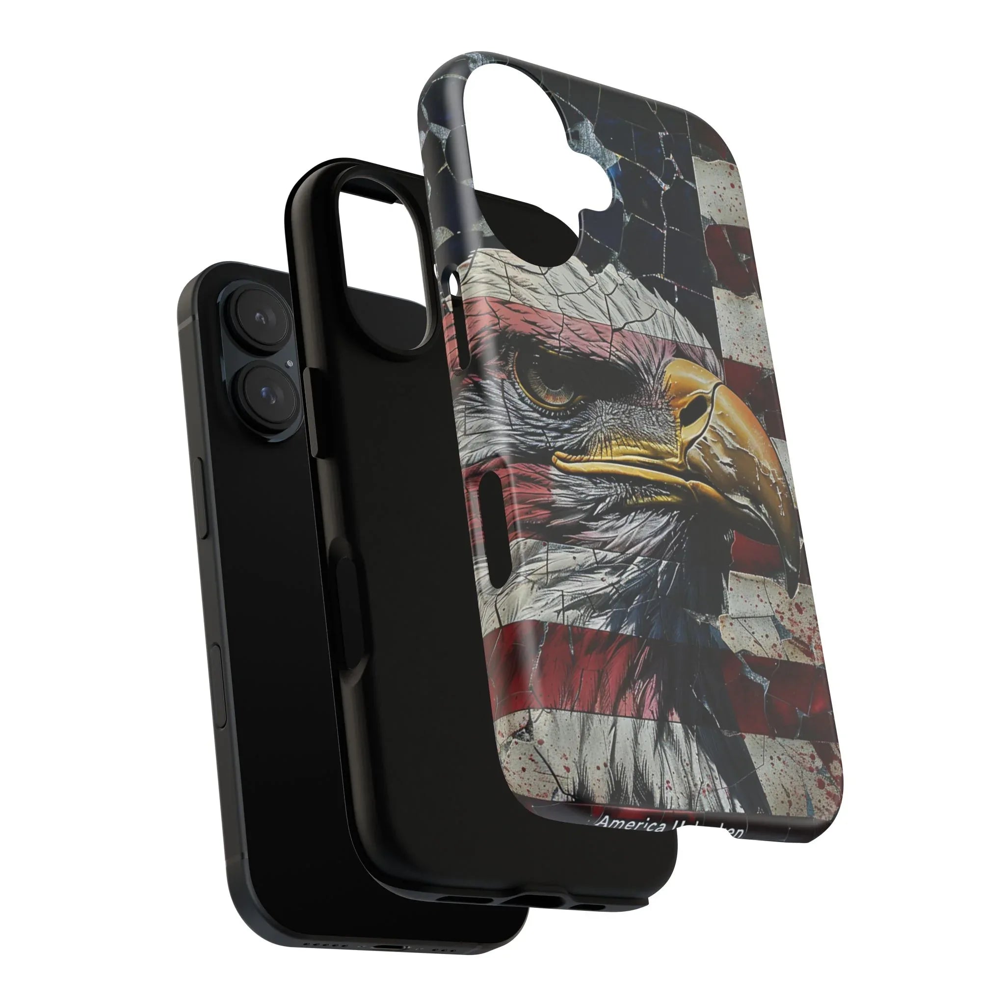 American Flag Bald Eagle phone case | Patriotic iPhone cover, cracked vintage flag design - 250 USA Celebration