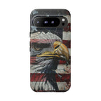American Flag Bald Eagle phone case | Patriotic iPhone cover, cracked vintage flag design - 250 USA Celebration
