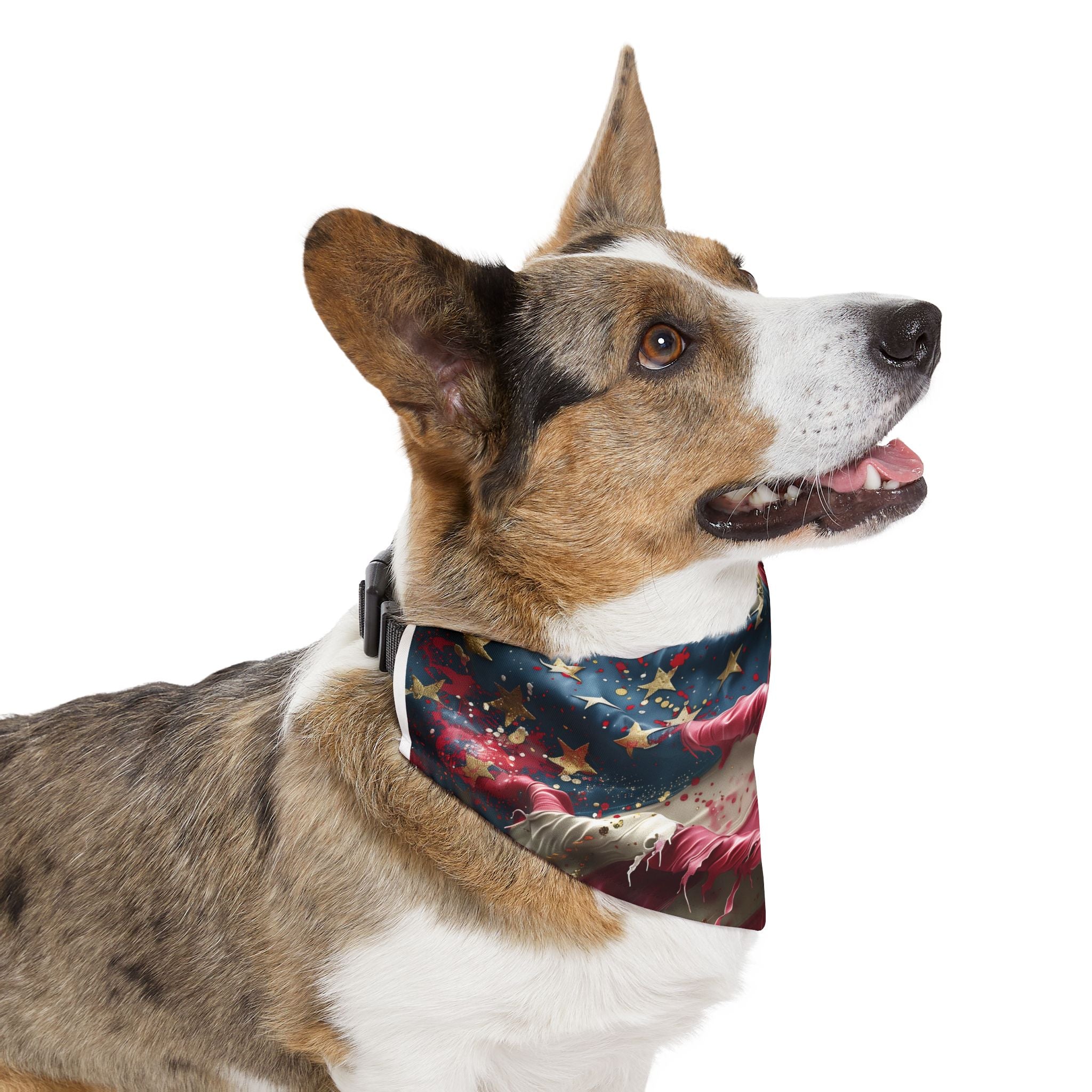 Patriotic American Flag Pet Bandana Collar – USA Stars & Stripes Dog Bandana