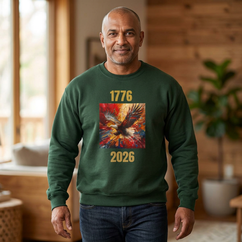 1776 Eagle Crewneck Sweatshirt – Patriotic American Independence Pullover