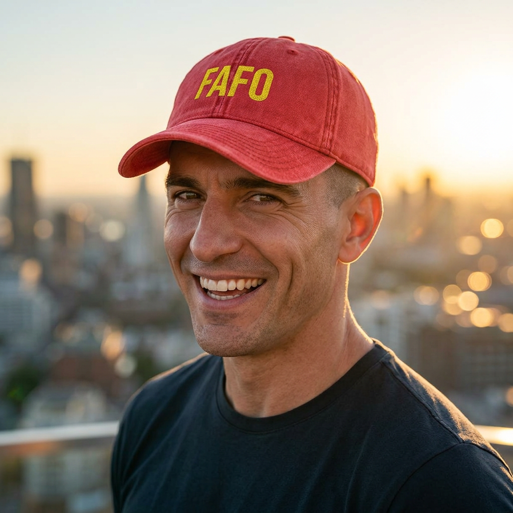 Vintage Embroidered Cap — FAFO Distressed Baseball Hat