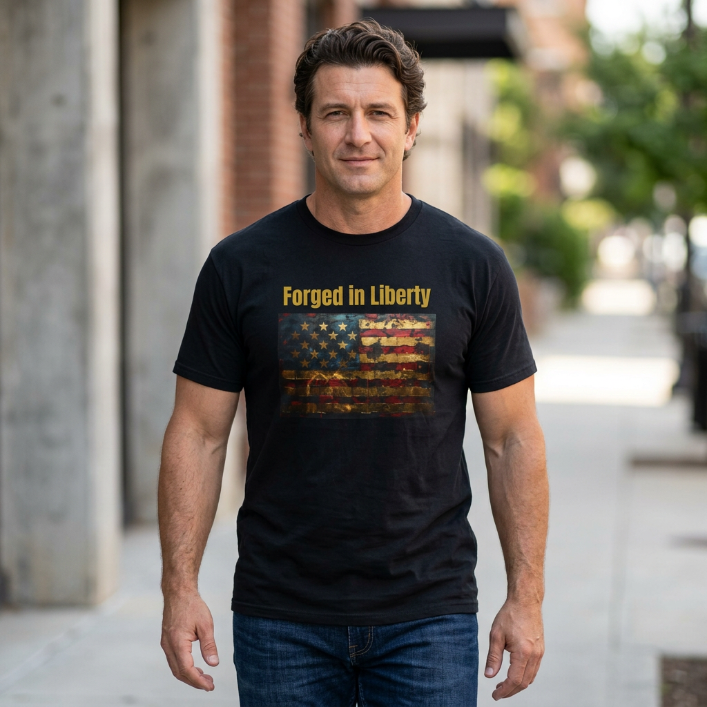 Forged in Liberty American Flag T-Shirt