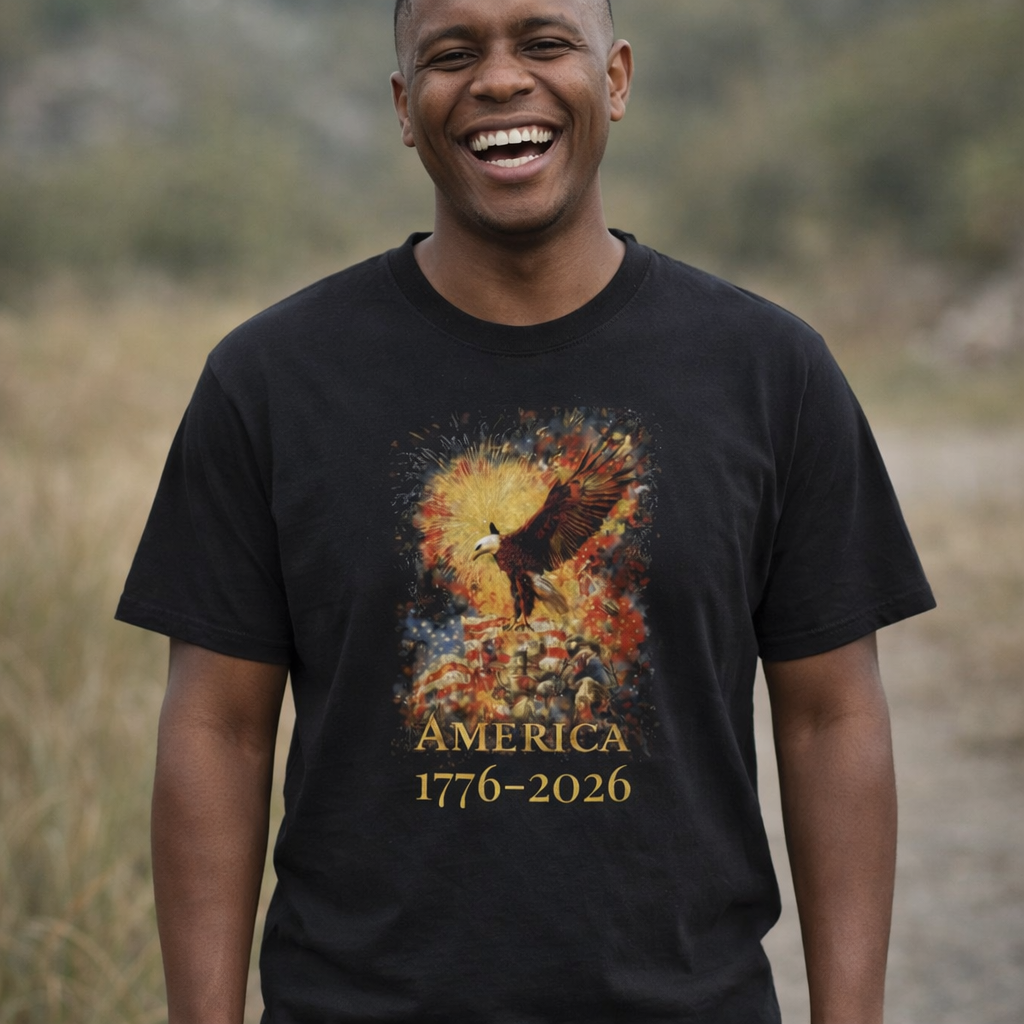Patriotic Eagle T-Shirt America 1776-2026 Independence Tee