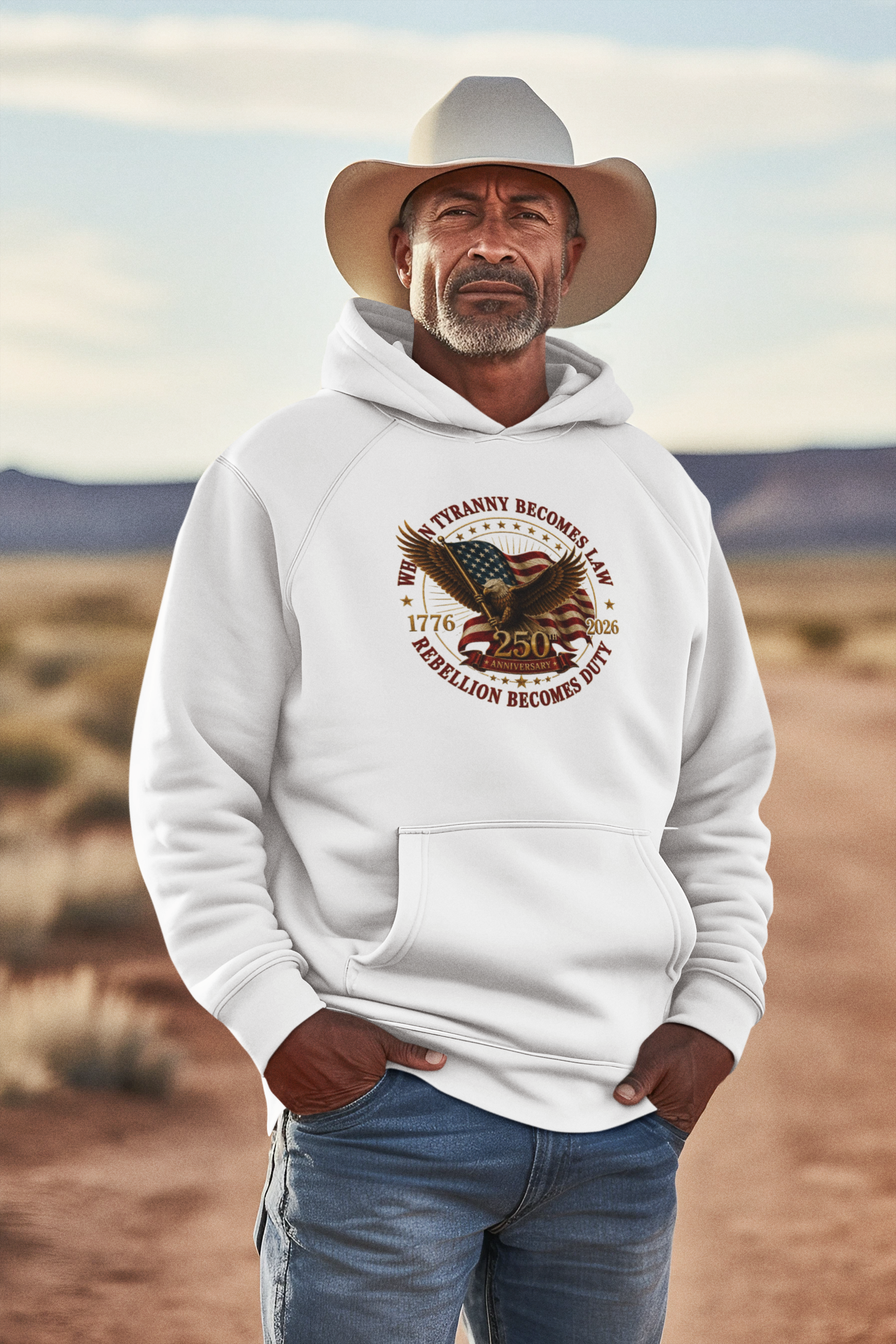 Official 250th USA Tyranny Becomes Law Patriotic Hoodie