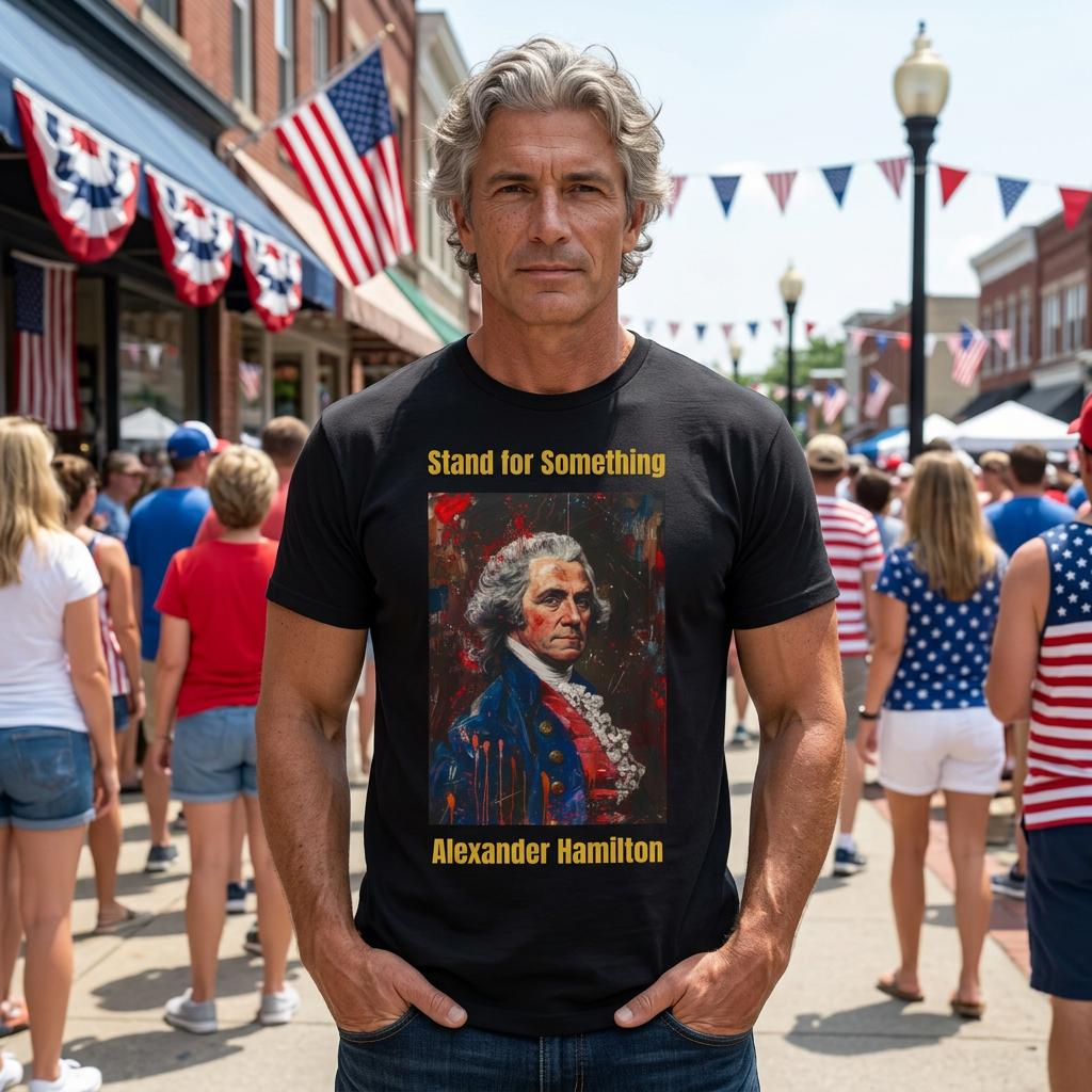 T-Shirt — 'Stand for Something' Alexander Hamilton Portrait Tee