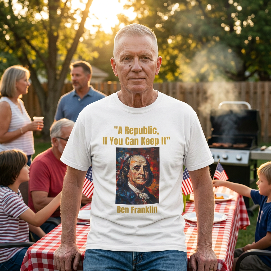 Ben Franklin 'A Republic, If You Can Keep It' T-Shirt