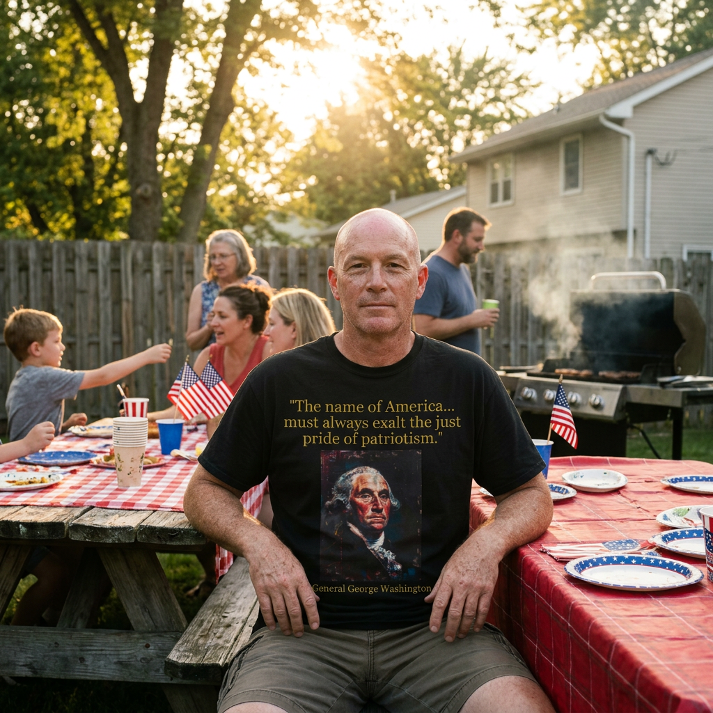 George Washington Quote T-Shirt — "The name of America... must always exalt the just pride of patriotism."