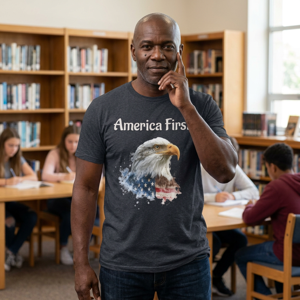 America First Eagle T-Shirt – Patriotic Bald Eagle Tee
