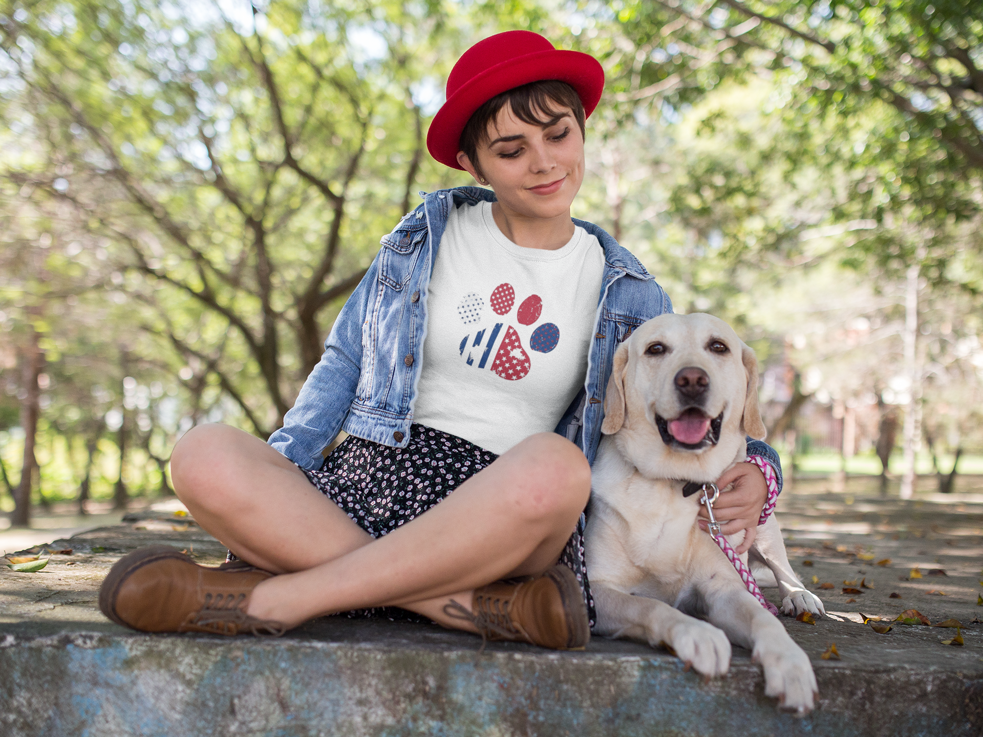 Official Patriotic Dog Paw Flag Tee – Distressed Heritage Edition