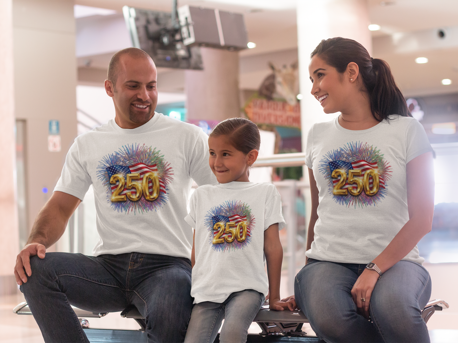 Official 250th Anniversary Golden Fireworks Raglan Tee