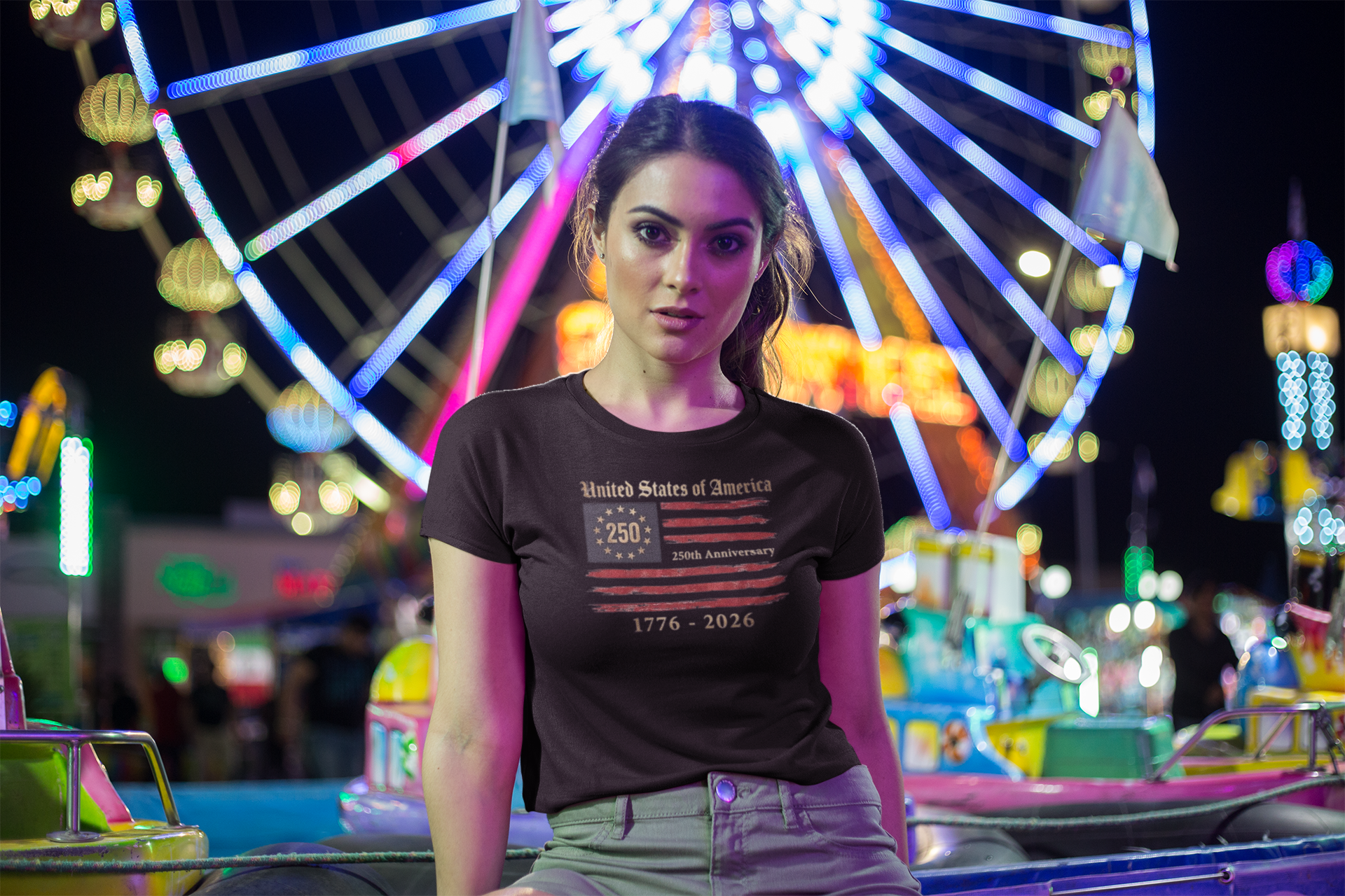 Official 250th Anniversary Heritage Flag Heart Tee