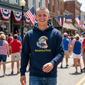 America First Eagle Hoodie — Patriotic USA Flag Graphic Sweatshirt
