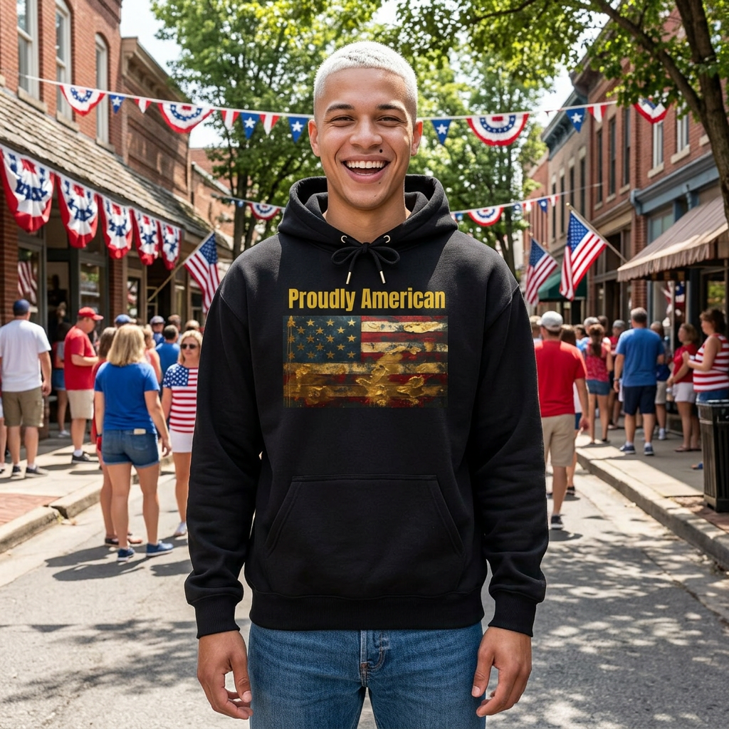 Hoodie - American Flag "Liberty Restored: 1776-2026" Patriotic Pullover