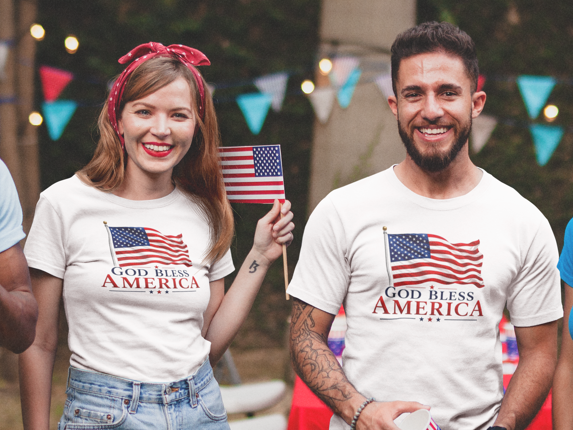 Official God Bless America Flag Patriotic T-Shirt