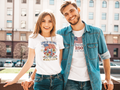 Women's Floral USA Flag T-Shirt Land of the Free Top