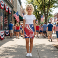Patriotic Stars and Swirls American Flag Pencil Skirt