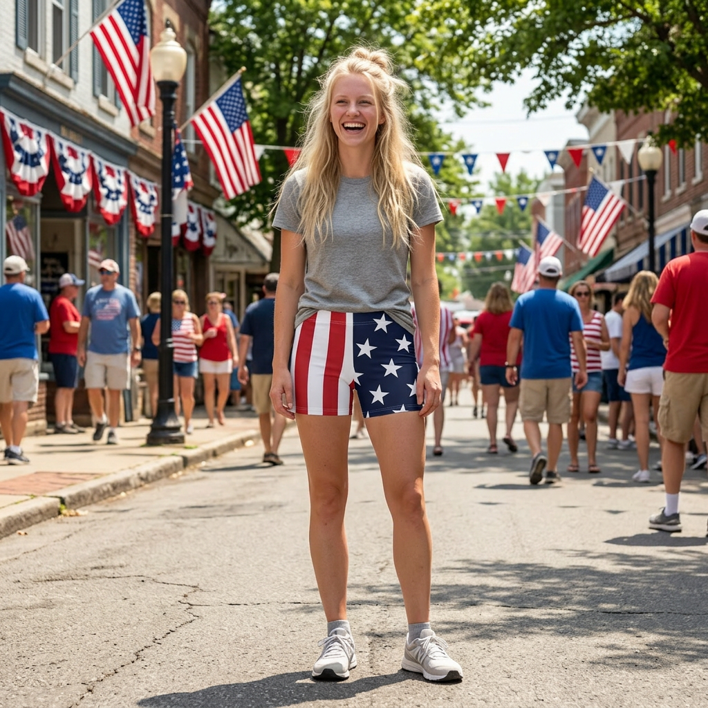Patriotic Stars and Stripes American Flag Casual Shorts