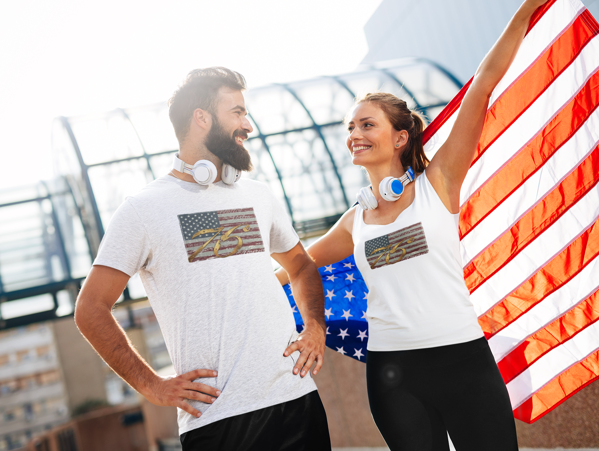 Distressed American Patriotic 76 Tank-Top